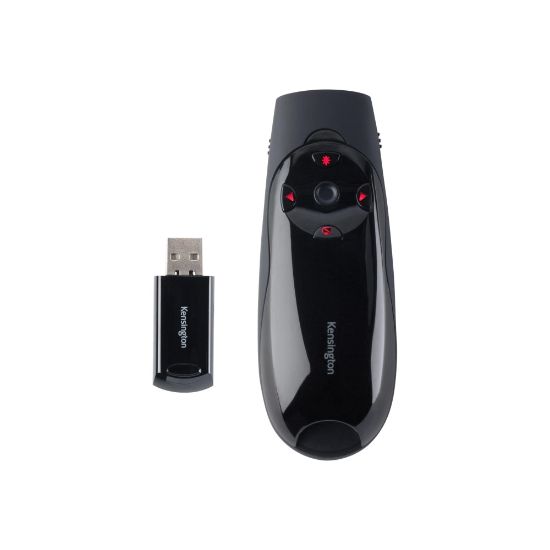 Picture of Kensington Wireless Presenter with Red Laser Pointer & Cursor Control - Presentation remote control - 4 buttons - RF - black