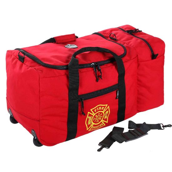 Picture of Ergodyne Arsenal 5005W Wheeled Fire & Rescue Gear Bag, 14inH x 14inW x 31inD, Red