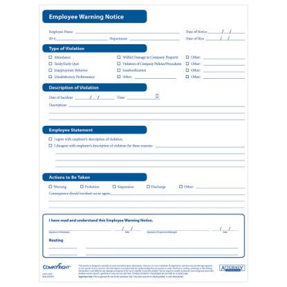 Picture of ComplyRight Employee Warning Notices, Pack Of 50