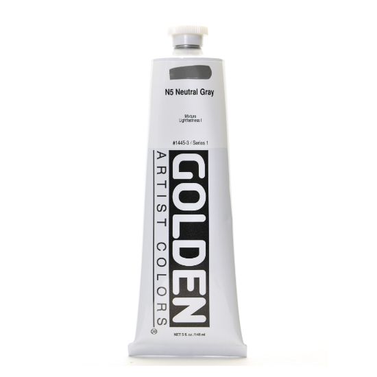 Picture of Golden Heavy Body Acrylic Paint, 5 Oz, Neutral Gray 5