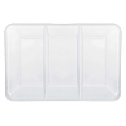 Picture of Amscan Plastic Rectangular Sectional Trays, 9in x 14-1/4in, White, Pack Of 5 Trays