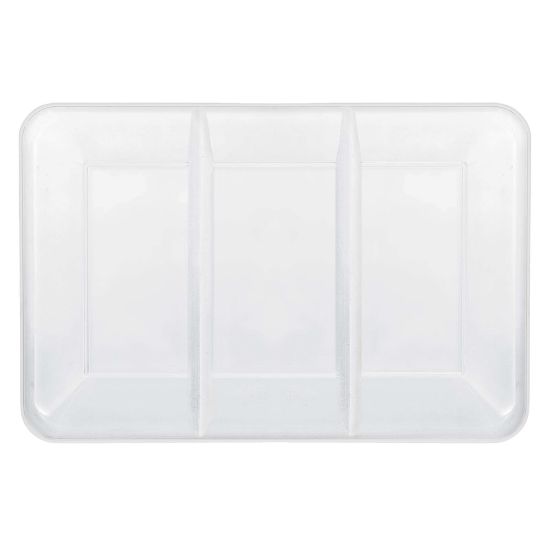 Picture of Amscan Plastic Rectangular Sectional Trays, 9in x 14-1/4in, White, Pack Of 5 Trays