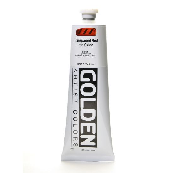 Picture of Golden Heavy Body Acrylic Paint, 5 Oz, Transparent Red Iron Oxide