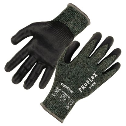 Picture of Ergodyne Proflex 7070 Nitrile-Coated Cut-Resistant Gloves, Green, Medium