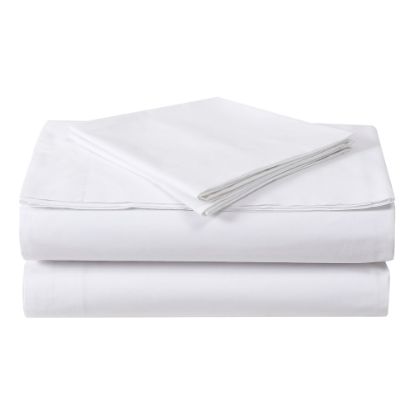 Picture of 1888 Mills Dependability Twin XL Fitted Sheets, 39in x 80in x 9in, White, Set Of 24 Sheets