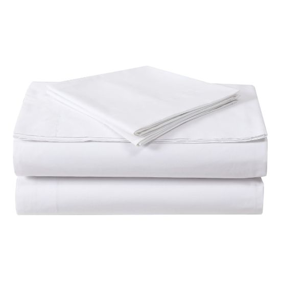 Picture of 1888 Mills Dependability Twin XL Fitted Sheets, 39in x 80in x 9in, White, Set Of 24 Sheets