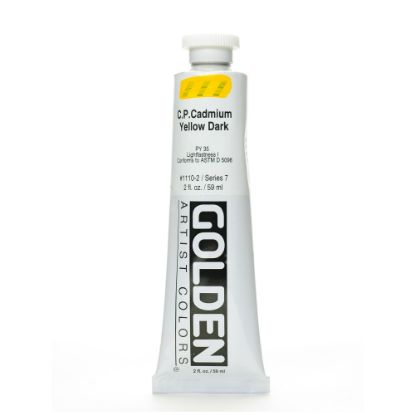 Picture of Golden Heavy Body Acrylic Paint, 2 Oz, Cadmium Yellow Dark (CP)