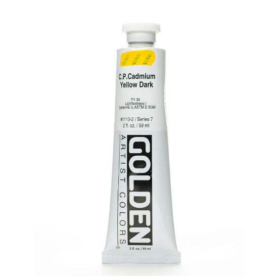 Picture of Golden Heavy Body Acrylic Paint, 2 Oz, Cadmium Yellow Dark (CP)