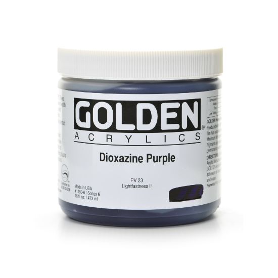 Picture of Golden Heavy Body Acrylic Paint, 16 Oz, Dioxazine Purple