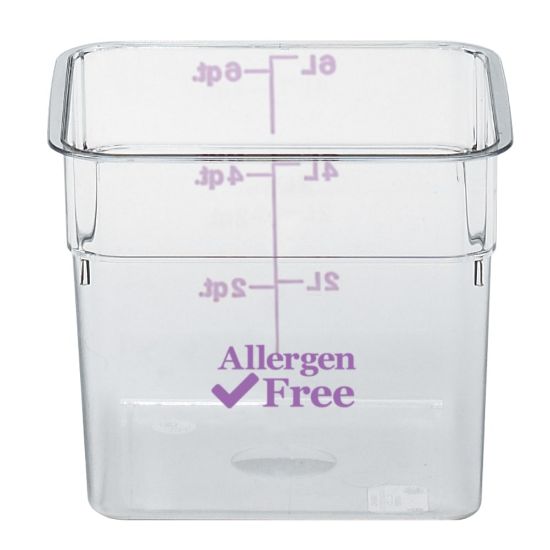 Picture of Cambro Camwear 6-Quart CamSquare Storage Containers, Allergen-Free Purple, Set Of 6 Containers