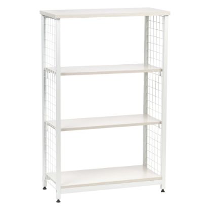 Picture of IRIS 48inH 3-Tier Mesh Open-Shelf, Off White