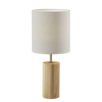 Picture of Adesso Dean Table Lamp, 30-1/2inH, White Shade/Natural Oak Base