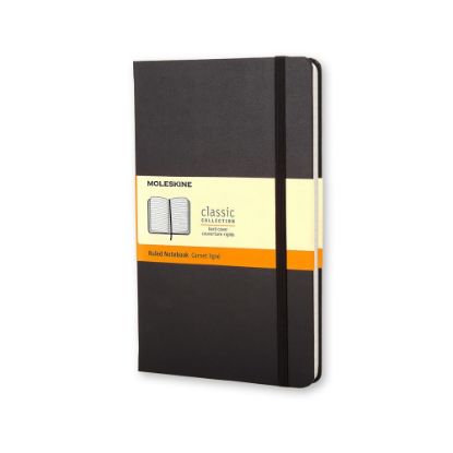 Picture of Moleskine Classic Hard Cover Notebook, 3-1/2in x 5-1/2in, Ruled, 192 Pages, Black