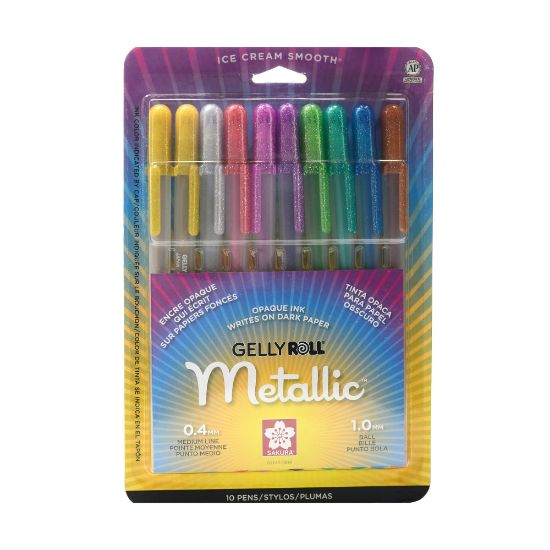 Picture of Sakura Gelly Roll Metallic Pens, Assorted Colors, 10 Pens Per Set, Pack Of 2 Sets