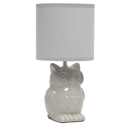 Picture of Simple Designs Owl Table Lamp, 12-13/16inH, Gray/Gray