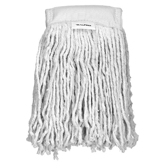 Picture of Alpine Industries Cotton Cut-End Mop Heads With 5in Bands, 16 Oz, White, Set Of 12 Heads