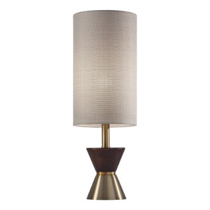 Picture of Adesso Carmen Table Lamp, 23inH, Antique Brass And Beige Shade/Walnut Base