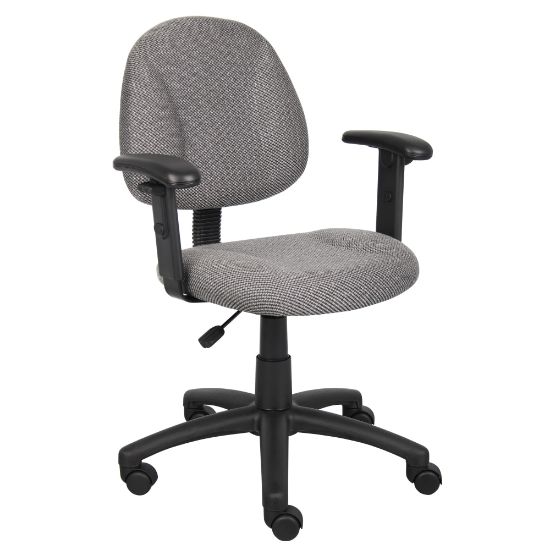 Picture of Boss Office Products Deluxe Posture Fabric Mid-Back Task Chair, Gray/Black