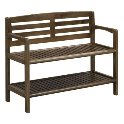 Picture of New Ridge Home Goods Abingdon Bench With Shelf, Antique Chestnut