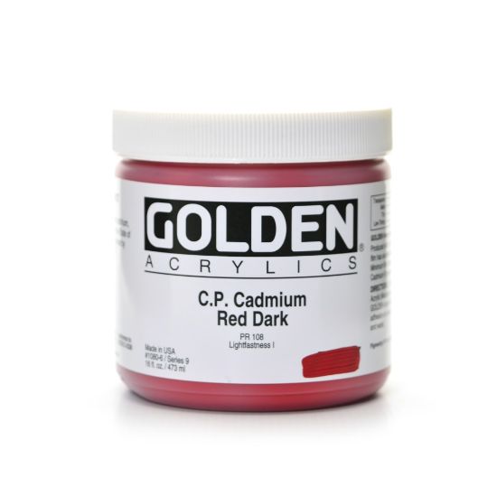 Picture of Golden Heavy Body Acrylic Paint, 5 Oz, Cadmium Red Dark (CP)