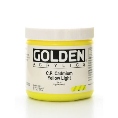 Picture of Golden Heavy Body Acrylic Paint, 16 Oz, Cadmium Yellow Light (CP)