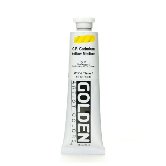 Picture of Golden Heavy Body Acrylic Paint, 2 Oz, Cadmium Yellow Medium (CP)