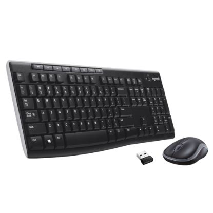 Picture of Logitech MK270 Wireless Straight Full-Size Keyboard & Mouse, Black