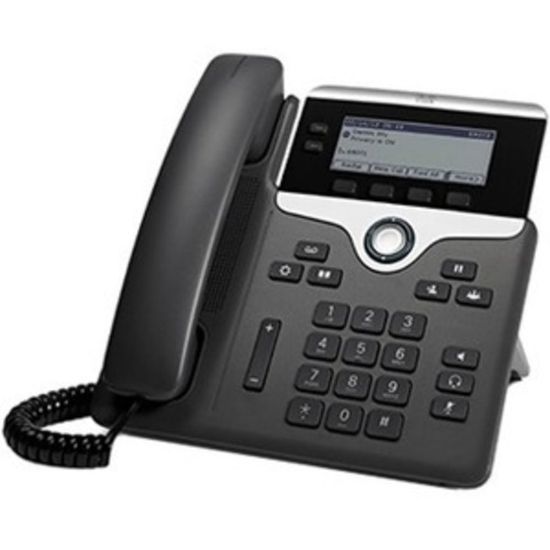 Picture of Cisco 7821 IP Phone - Corded - Wall Mountable - Charcoal - 2 x Total Line - VoIP - 3.5in - User Connect License - 2 x Network (RJ-45) - PoE Ports