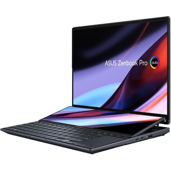 Picture of Asus Zenbook Pro 14 Duo Laptop, 14.5in Touchscreen, Intel Core i9, 32GB Memory, 32GB Memory, 1TB Solid State Drive, Tech Black, Windows 11 Home