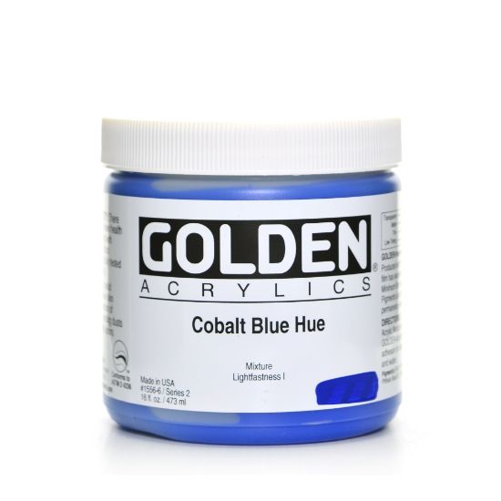 Picture of Golden Heavy Body Acrylic Paint, 16 Oz, Cobalt Blue Hue