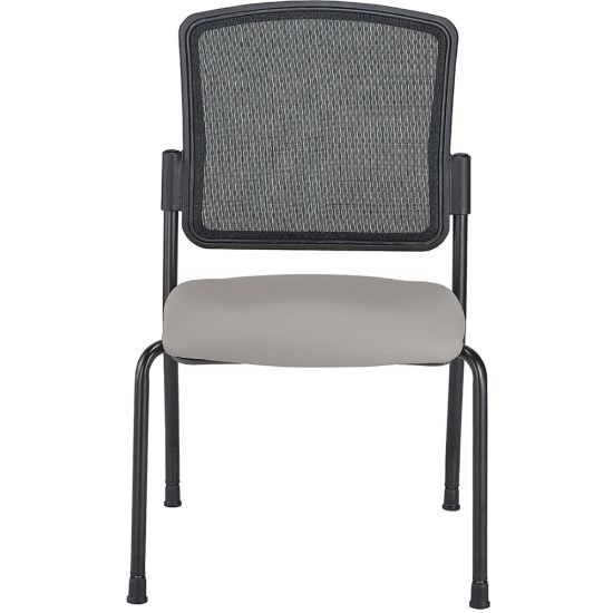 Picture of WorkPro Spectrum Series Mesh/Vinyl Stacking Guest Chair with Antimicrobial Protection, Armless, Gray, Set Of 2 Chairs, BIFMA Compliant