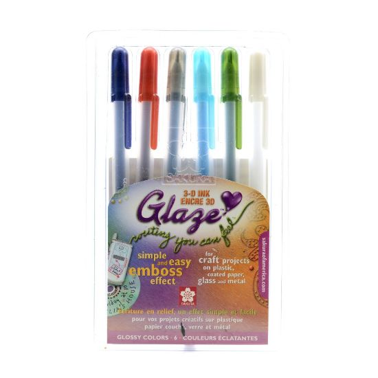 Picture of Sakura Gelly Roll Glaze Pens, 0.8 mm, Assorted Colors, 6 Pens Per Set, Pack Of 2 Sets