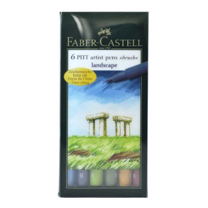 Picture of Faber-Castell Pitt Artist Brush Pens, Landscape, 6 Pens Per Set, Pack Of 2 Sets