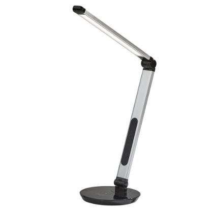 Picture of Adesso Simplee Rodney LED AdessoCharge Desk Lamp, 26-1/2inH, Matte Silver Shade/Black Base