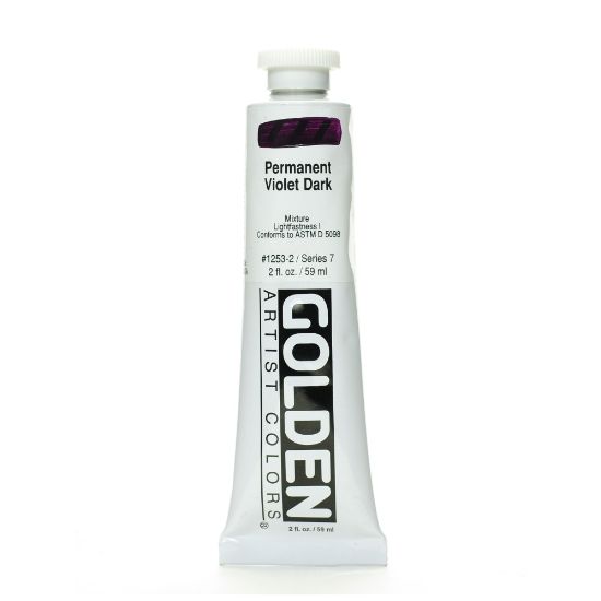 Picture of Golden Heavy Body Acrylic Paint, 2 Oz, Permanent Violet Dark