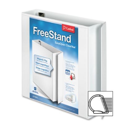 Picture of Cardinal EasyOpen ClearVue Locking View 3-Ring Binder, 2in Slant Rings, White