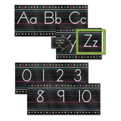 Picture of Teacher Created Resources Chalkboard Brights Alphabet Line Bulletin Board Set, Multicolor, Pre-K - Grade 8