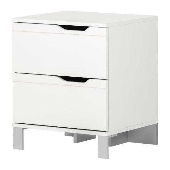 Picture of South Shore Kanagane 2-Drawer Nightstand, 23inH x 19-1/2inW x 17inD, Pure White