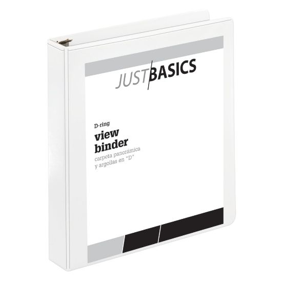 Picture of Just Basics Basic View 3-Ring Binder, 1 1/2in D-Rings, White