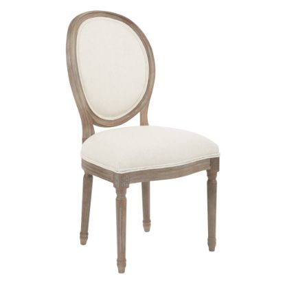 Picture of Ave Six Lillian Oval-Back Chair, Linen/Light Brown