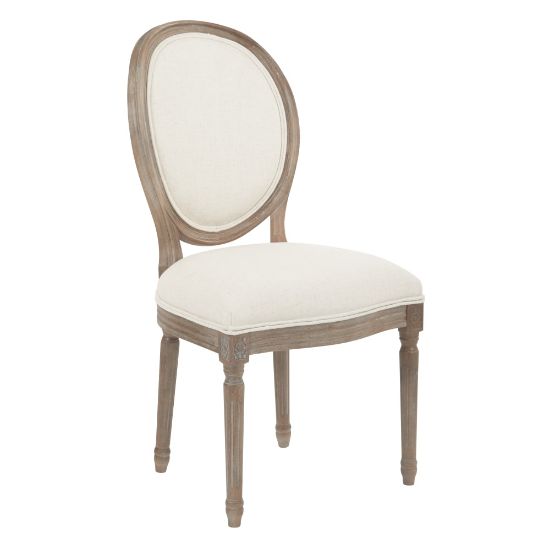 Picture of Ave Six Lillian Oval-Back Chair, Linen/Light Brown