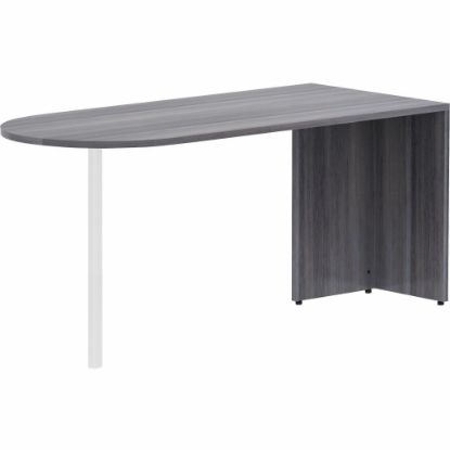 Picture of Lorell Essentials 66inW Desk Peninsula Weathered Charcoal