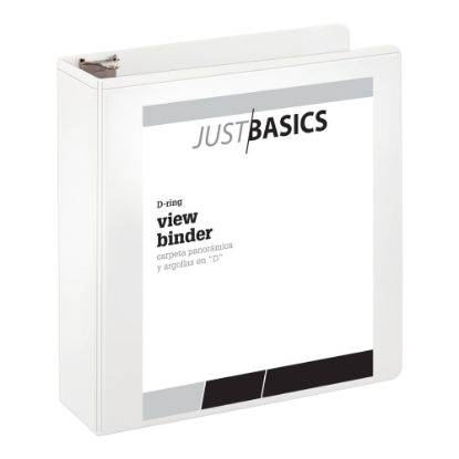 Picture of Just Basics View 3-Ring Binder, 3in D-Rings, White