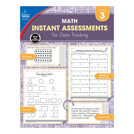 Picture of Carson-Dellosa Instant Assessments For Data Tracking Math Resource Book, Grade 3