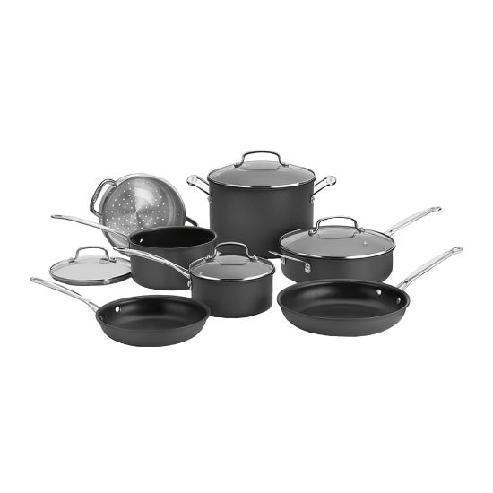 Picture of Cuisinart Chef's Classic 11-Piece Hard-Anodized Non-Stick Cookware Set, Dark Gray