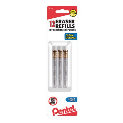 Picture of Pentel Eraser Refills For Mechanical Pencils, White, Pack Of 12