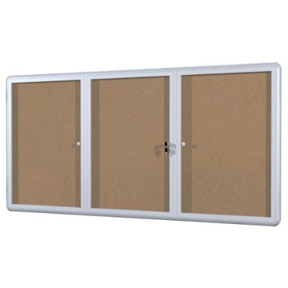 Picture of MasterVision Anodized Aluminum Frame Enclosed Cork Bulletin Board, 3 Doors, 36in x 72in