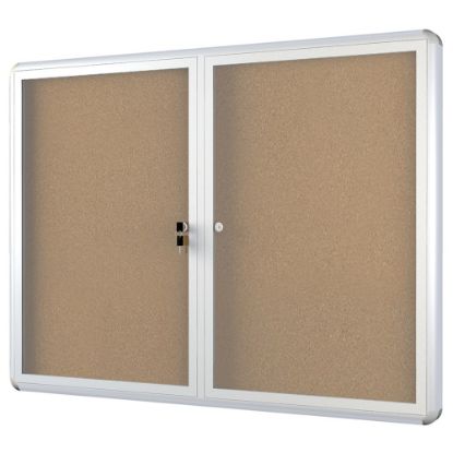 Picture of MasterVision Anodized Aluminum Frame Enclosed Cork Bulletin Board, 2 Doors, 36in x 48in