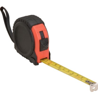 Picture of Genuine Joe Tape Measure - 12 ft Length - Imperial Measuring System - 1 Each - Red, Black