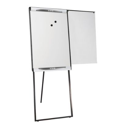 Picture of Bi Office Design Series Magnetic Dry-Erase Whiteboard Easel With Footbar, 41 1/10in x 29 1/2in, Metal Frame With Black/Gray Finish